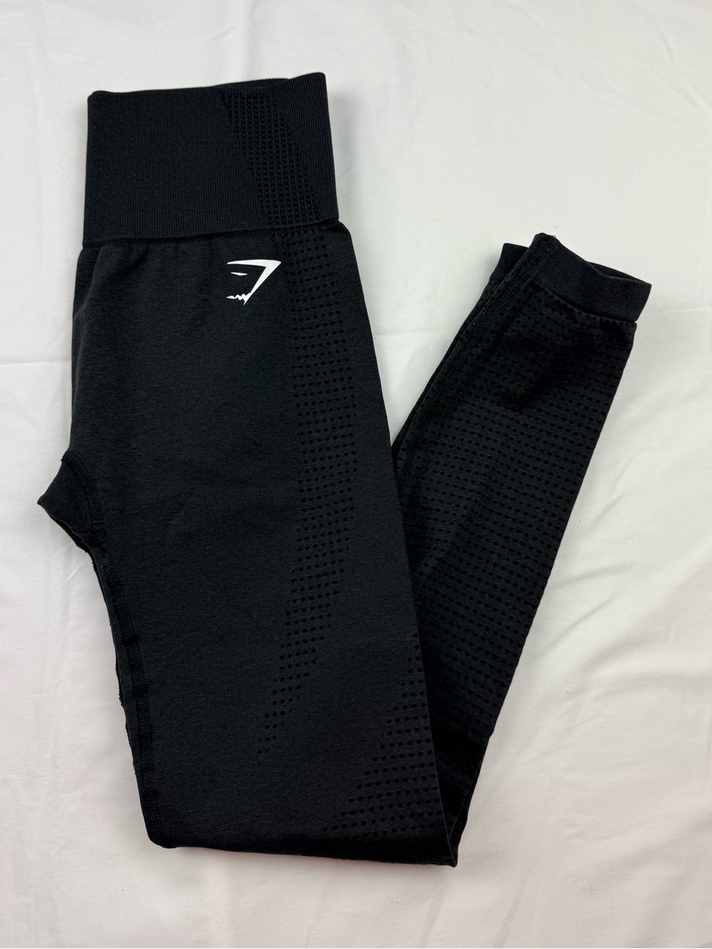 Gymshark Black Seamless High-Waist Leggings with White Logo
